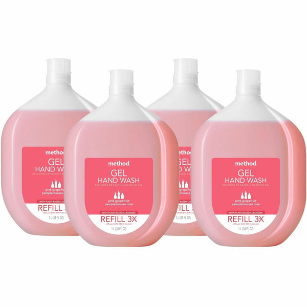 Method Pink Grapefruit Gel Hand Wash, Pink Grapefruit Scent, 12 fl oz, 6/Carton (MTH327772CT) Case of 6