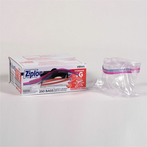 Ziploc® Gallon Storage Bags, Large Size, 1 gal Capacity, 10.50" Width x 1.75 mil (44 Micron) Thickness, 250/Box (SJN364948) Case of 250