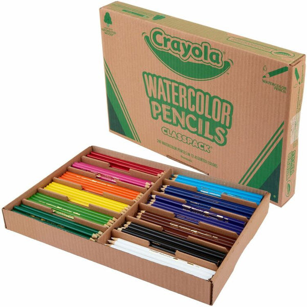Crayola Watercolor Pencil Classpack, 3.3 mm, Assorted Lead and Barrel Colors, 240/Pack (CYO687507) Pack of 240