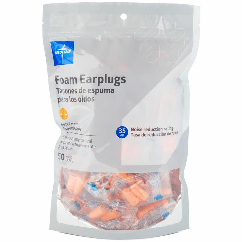 Medline High-fidelity Foam Earplugs, Recommended for: Ear, 35, Noise Reduction Rating Protection, High-fidelity Foam, Orange, 50/Bag, 30/Carton (MIIMDSEARPLUGCT) Case of 30