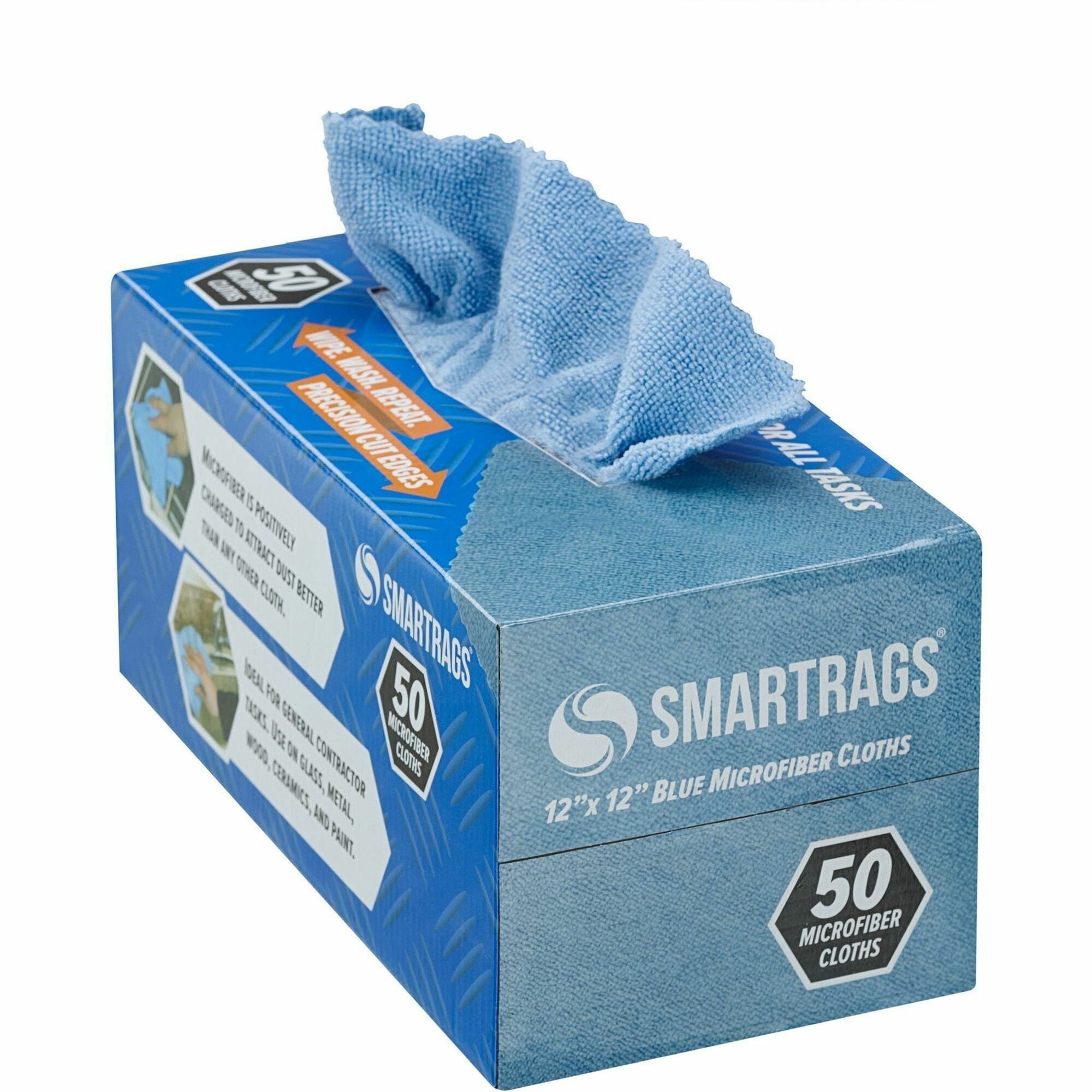 Monarch Smart Rags Microfiber Cloths, Blue, 12