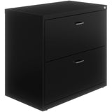 NuSparc 2-Drawer Lateral File, 30" Width x 17.6" Depth x 27.7" Height, Black, Steel (NPRLF218AABK) Each