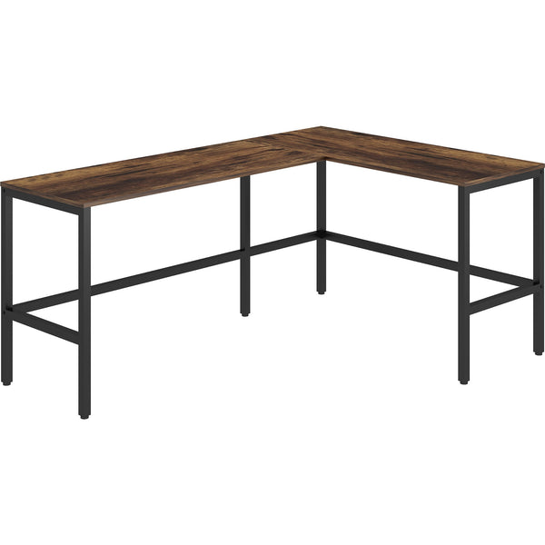 NuSparc L-Shaped Metal Frame Desk, Vintage Oak L-shaped, Black Top, Contemporary Style, 200 lb Capacity x 67" x 47.20" x 1" , 29.20" Height (NPRDK102RRRK) Each