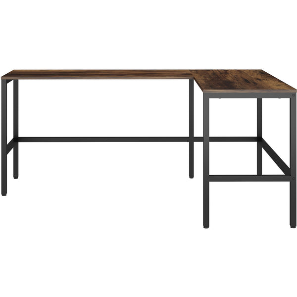 NuSparc L-Shaped Metal Frame Desk, Vintage Oak L-shaped, Black Top, Contemporary Style, 200 lb Capacity x 67" x 47.20" x 1" , 29.20" Height (NPRDK102RRRK) Each