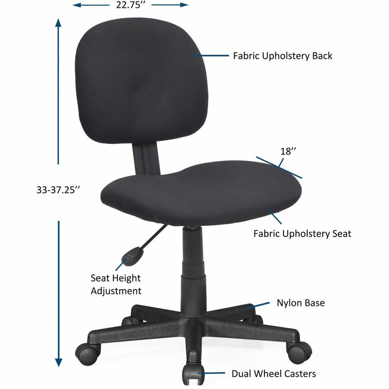 NuSparc Multi-Task Chair, Fabric Back, 5-star Base, Black (NPRCH300FNBK) Each