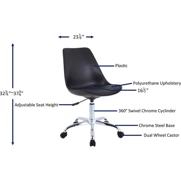 NuSparc Padded Seat Poly Task Chair, High Back, 5-star Base, Black (NPRCH303CNBK) Each