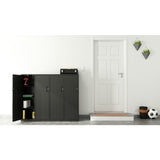 NuSparc Personal Storage Cabinet, 18" Length x 14.2" Width x 46.4" Height, 4 x Shelves, Graphite, Steel (NPRSC418ZZML) Each