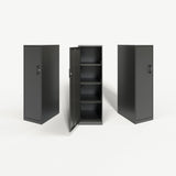 NuSparc Personal Storage Cabinet, 18" Length x 14.2" Width x 46.4" Height, 4 x Shelves, Graphite, Steel (NPRSC418ZZML) Each