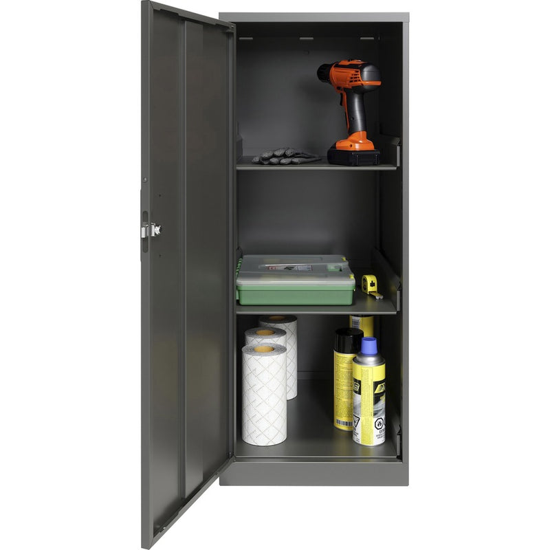 NuSparc Personal Storage Cabinet, 18" Length x 14.2" Width x 32.5" Height, 3 x Shelves, Graphite, Steel (NPRSC318ZZML) Each