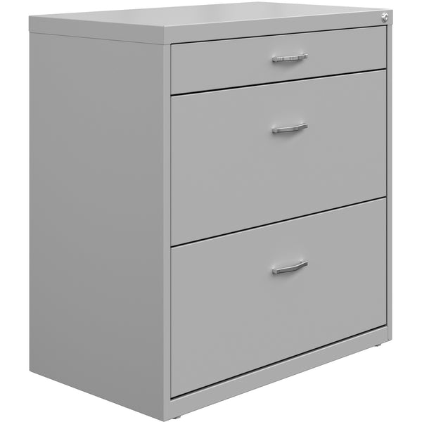 NuSparc Pencil Drawer Lateral File, 30" Width x 17.6" Depth x 31.7" Height, Silver, Steel (NPRLF318BBSR) Each