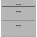 NuSparc Pencil Drawer Lateral File, 30" Width x 17.6" Depth x 31.7" Height, Silver, Steel (NPRLF318BBSR) Each