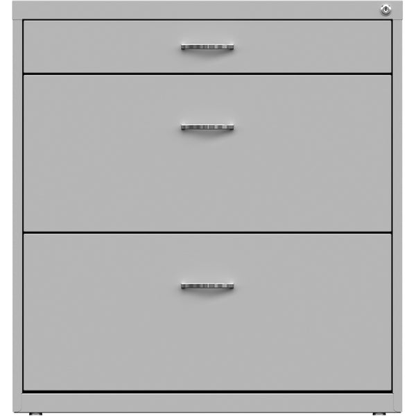 NuSparc Pencil Drawer Lateral File, 30" Width x 17.6" Depth x 31.7" Height, Silver, Steel (NPRLF318BBSR) Each