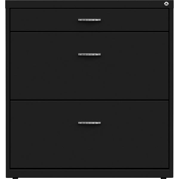 NuSparc Pencil Drawer Lateral File, 30" Width x 17.6" Depth x 31.7" Height, Black, Steel (NPRLF318BBBK) Each