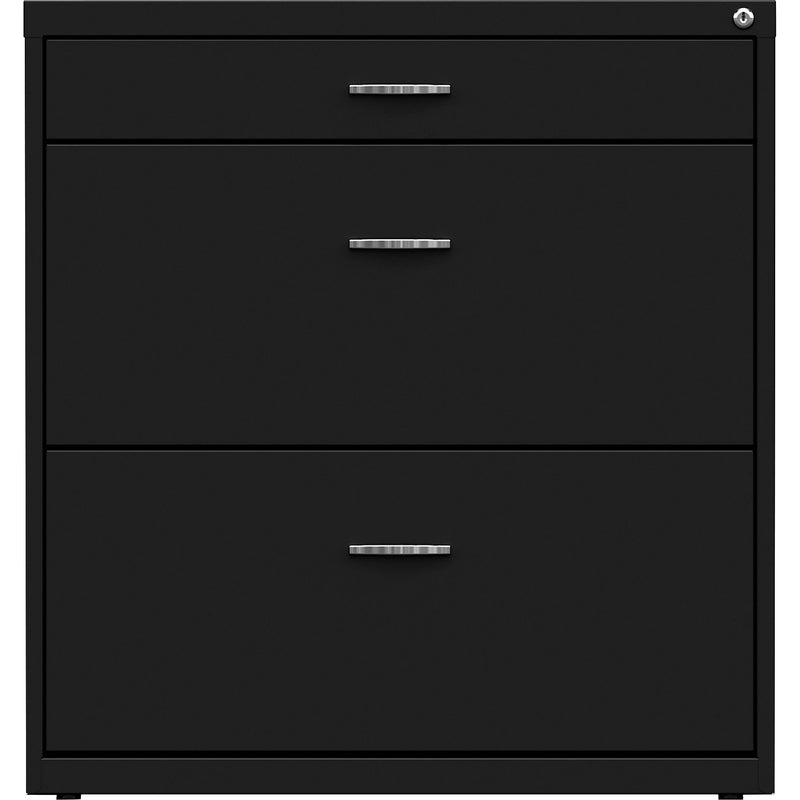 NuSparc Pencil Drawer Lateral File, 30" Width x 17.6" Depth x 31.7" Height, Black, Steel (NPRLF318BBBK) Each