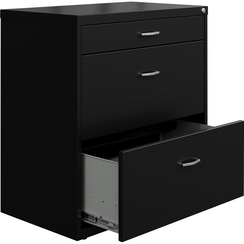 NuSparc Pencil Drawer Lateral File, 30" Width x 17.6" Depth x 31.7" Height, Black, Steel (NPRLF318BBBK) Each