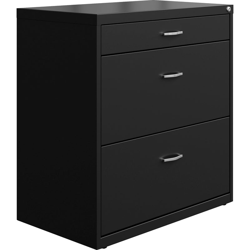 NuSparc Pencil Drawer Lateral File, 30" Width x 17.6" Depth x 31.7" Height, Black, Steel (NPRLF318BBBK) Each