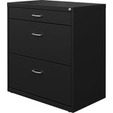 NuSparc Pencil Drawer Lateral File, 30" Width x 17.6" Depth x 31.7" Height, Black, Steel (NPRLF318BBBK) Each