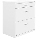 NuSparc Pencil Drawer Lateral File, 30" Width x 17.6" Depth x 31.7" Height, White, Steel (NPRLF318BBWE) Each