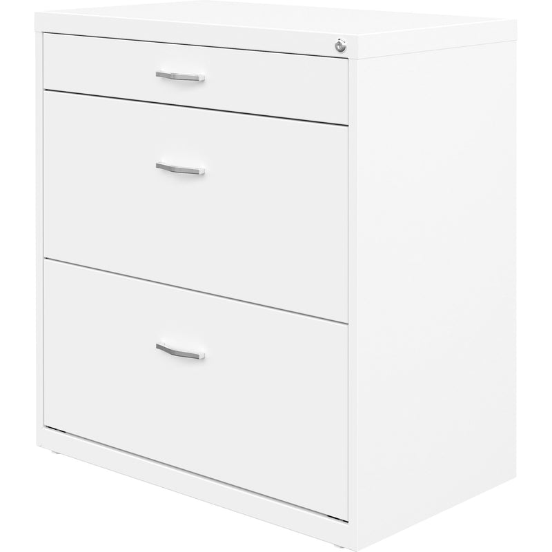 NuSparc Pencil Drawer Lateral File, 30" Width x 17.6" Depth x 31.7" Height, White, Steel (NPRLF318BBWE) Each