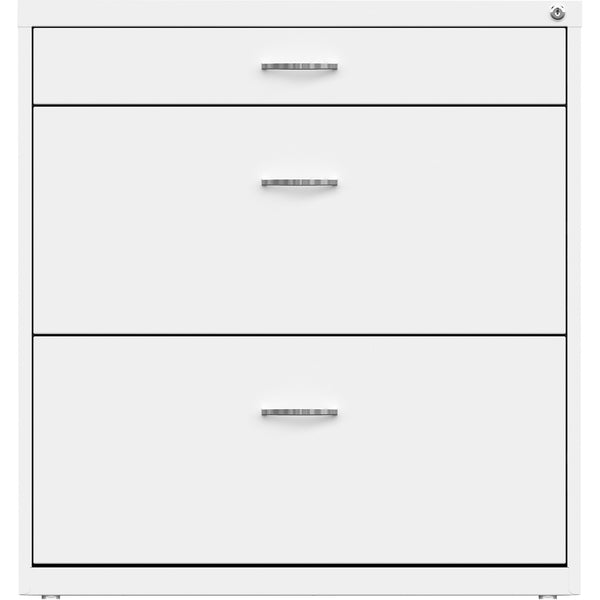 NuSparc Pencil Drawer Lateral File, 30" Width x 17.6" Depth x 31.7" Height, White, Steel (NPRLF318BBWE) Each