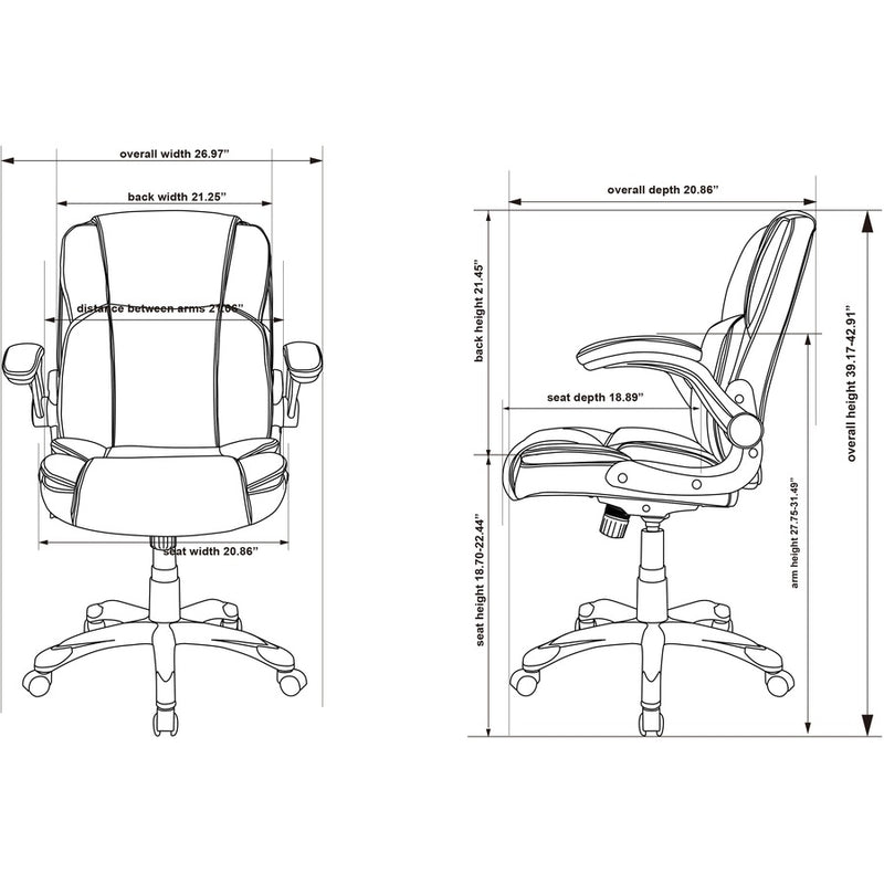 NuSparc Leather Rolling Chair, Mid Back, 5-star Base, Black, Bonded Leather, Armrest (NPRCH101LABK) Each