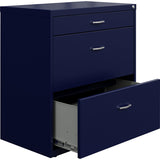 NuSparc Pencil Drawer Lateral File, 30" Width x 17.6" Depth x 31.7" Height, Navy, Steel (NPRLF318BBNY) Each