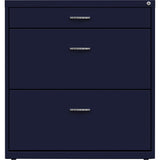 NuSparc Pencil Drawer Lateral File, 30" Width x 17.6" Depth x 31.7" Height, Navy, Steel (NPRLF318BBNY) Each