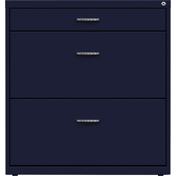 NuSparc Pencil Drawer Lateral File, 30" Width x 17.6" Depth x 31.7" Height, Navy, Steel (NPRLF318BBNY) Each
