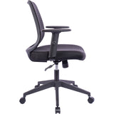 NuSparc Mid-Back Task Chair, Fabric Back, Mid Back, 5-star Base, Black, Armrest (NPRCH201MABK) Each