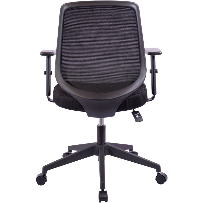 NuSparc Mid-Back Task Chair, Fabric Back, Mid Back, 5-star Base, Black, Armrest (NPRCH201MABK) Each