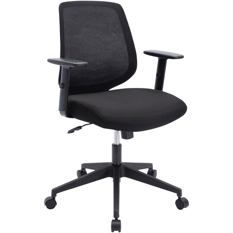 NuSparc Mid-Back Task Chair, Fabric Back, Mid Back, 5-star Base, Black, Armrest (NPRCH201MABK) Each