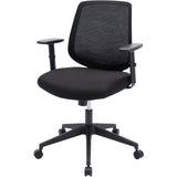 NuSparc Mid-Back Task Chair, Fabric Back, Mid Back, 5-star Base, Black, Armrest (NPRCH201MABK) Each