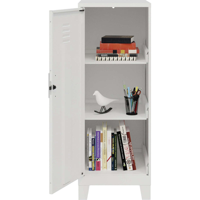 NuSparc Personal Locker, 3 Shelves, 42.5" Height x 14.2" Width x 18" Depth, White, Steel, TAA Compliant (NPRSL318ZZWE) Each