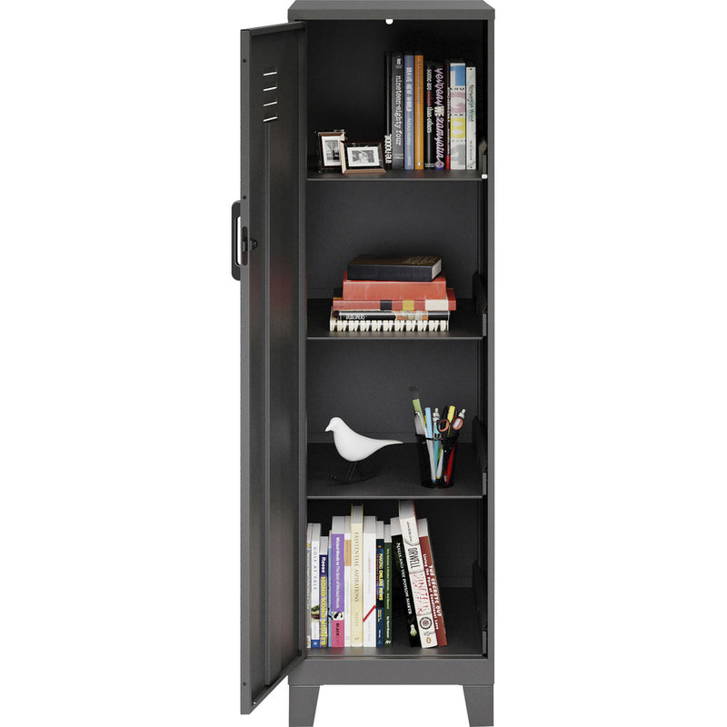 NuSparc Personal Locker, 4 Shelves, 53.3" Height x 14.2" Width x 18" Depth, Black, Steel, TAA Compliant (NPRSL418ZZBK) Each