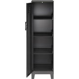 NuSparc Personal Locker, 4 Shelves, 53.3" Height x 14.2" Width x 18" Depth, Black, Steel, TAA Compliant (NPRSL418ZZBK) Each