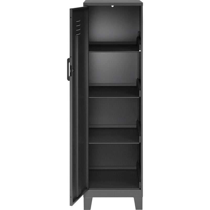 NuSparc Personal Locker, 4 Shelves, 53.3" Height x 14.2" Width x 18" Depth, Black, Steel, TAA Compliant (NPRSL418ZZBK) Each