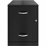 NuSparc 2 Drawer Vertical File Cabinet, 14.2" Width x 18" Depth x 19" Height, Black, Baked Enamel, Steel (NPRVF218GABK) Each