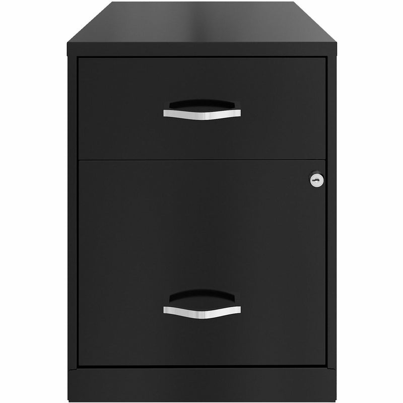 NuSparc 2 Drawer Vertical File Cabinet, 14.2" Width x 18" Depth x 19" Height, Black, Baked Enamel, Steel (NPRVF218GABK) Each