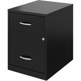 NuSparc 2 Drawer Vertical File Cabinet, 14.2" Width x 18" Depth x 19" Height, Black, Baked Enamel, Steel (NPRVF218GABK) Each