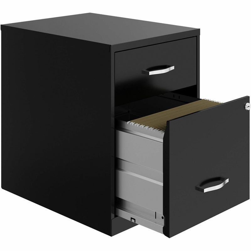 NuSparc 2 Drawer Vertical File Cabinet, 14.2" Width x 18" Depth x 19" Height, Black, Baked Enamel, Steel (NPRVF218GABK) Each