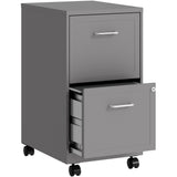 NuSparc Mobile File Cabinet, 14.2" Width x 18" Depth x 26.5" Height, Silver, Painted Steel (NPRVF218AMSR) Each