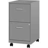 NuSparc Mobile File Cabinet, 14.2" Width x 18" Depth x 26.5" Height, Silver, Painted Steel (NPRVF218AMSR) Each