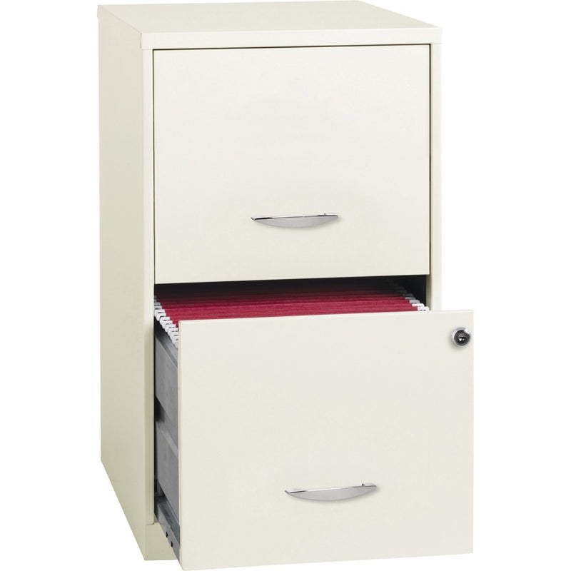 NuSparc 2 Drawer Vertical File Cabinet, 14.2" Width x 18" Depth x 24.5" Height, White, Baked Enamel, Steel, Recycled (NPRVF218AAWE) Each