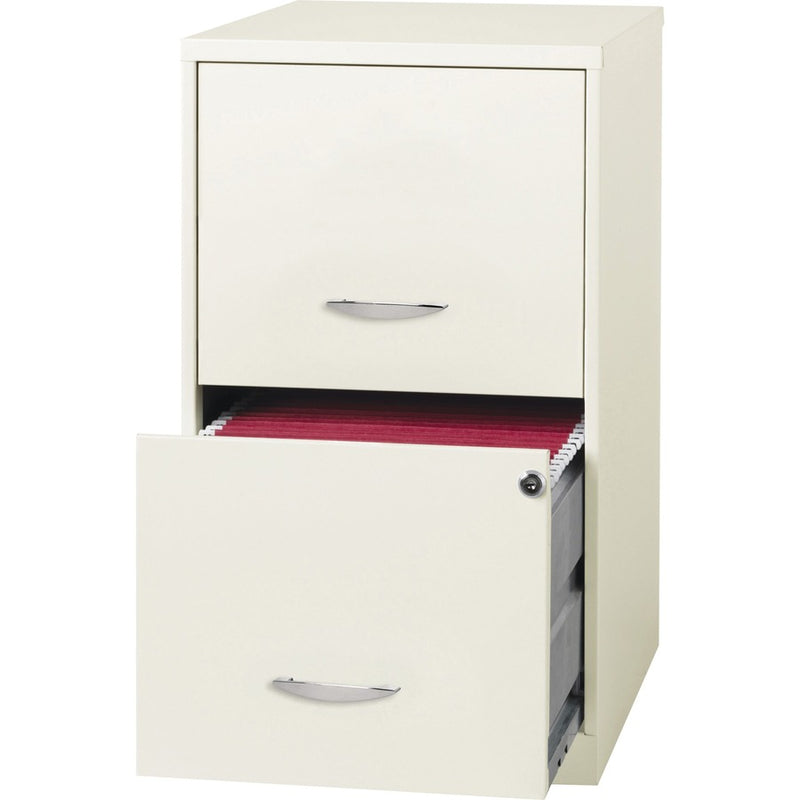 NuSparc 2 Drawer Vertical File Cabinet, 14.2" Width x 18" Depth x 24.5" Height, White, Baked Enamel, Steel, Recycled (NPRVF218AAWE) Each