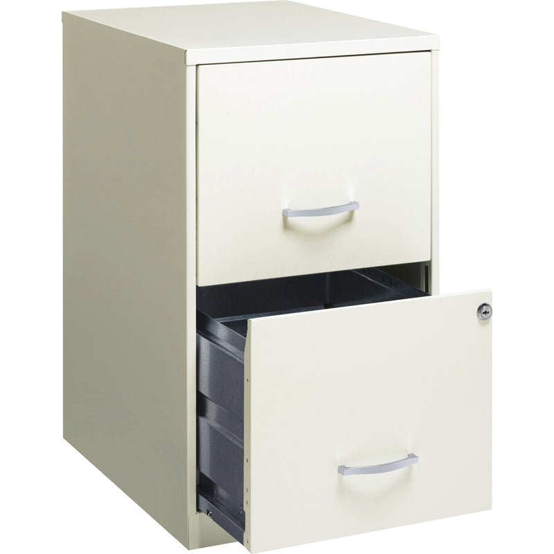 NuSparc 2 Drawer Vertical File Cabinet, 14.2" Width x 18" Depth x 24.5" Height, White, Baked Enamel, Steel, Recycled (NPRVF218AAWE) Each