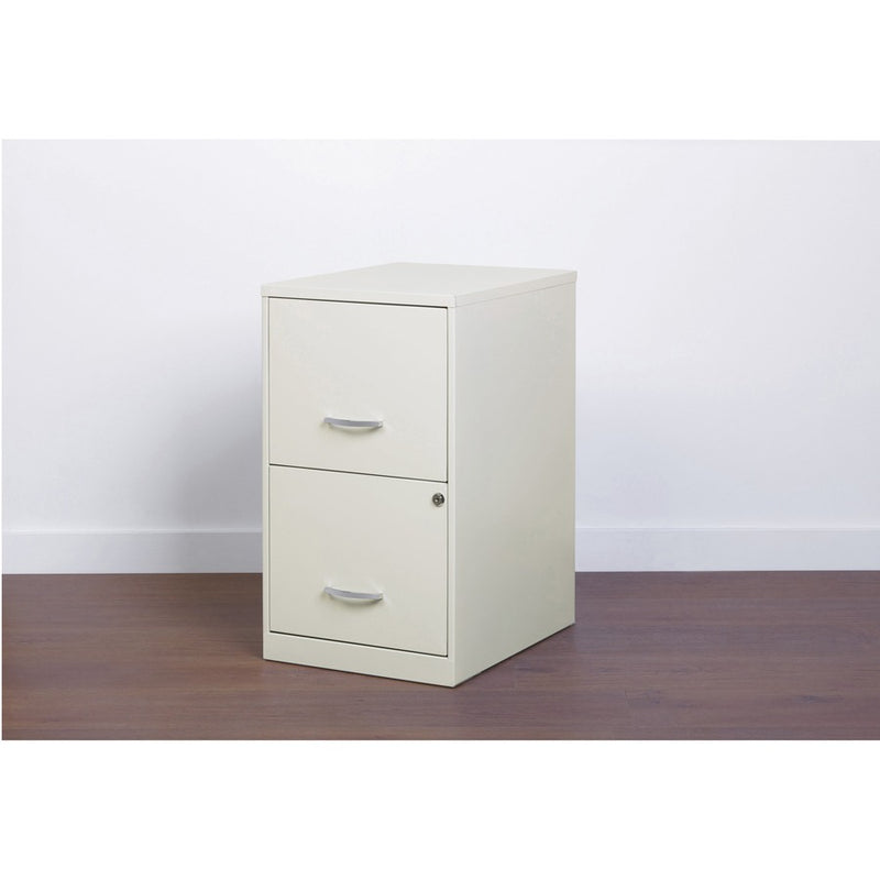 NuSparc 2 Drawer Vertical File Cabinet, 14.2" Width x 18" Depth x 24.5" Height, White, Baked Enamel, Steel, Recycled (NPRVF218AAWE) Each