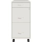 NuSparc 3 Drawer Mobile File Cabinet, 14.2" Width x 18" Depth x 29.5" Height, White, Painted Steel, Recycled (NPRVF318BMWE) Each