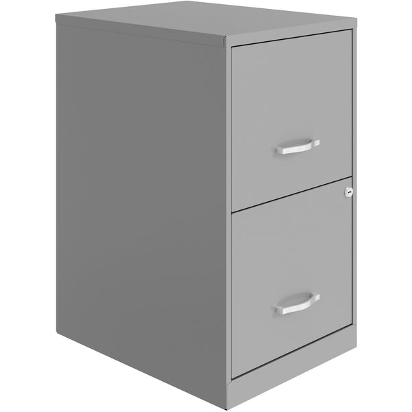 NuSparc 2 Drawer Vertical File Cabinet, 14.2" Width x 18" Depth x 24.5" Height, Silver, Baked Enamel, Steel, Recycled (NPRVF218AASR) Each