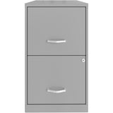 NuSparc 2 Drawer Vertical File Cabinet, 14.2" Width x 18" Depth x 24.5" Height, Silver, Baked Enamel, Steel, Recycled (NPRVF218AASR) Each