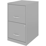 NuSparc 2 Drawer Vertical File Cabinet, 14.2" Width x 18" Depth x 24.5" Height, Silver, Baked Enamel, Steel, Recycled (NPRVF218AASR) Each